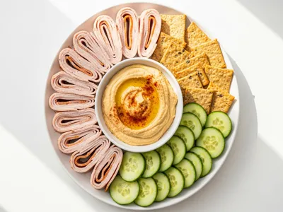 Deli meat and hummus plate — GLP Flow