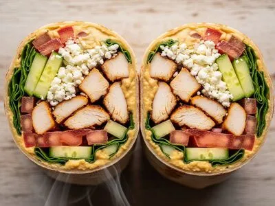 Greek chicken wrap with vegetables — GLP Flow