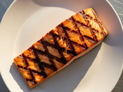 Grilled salmon fillet