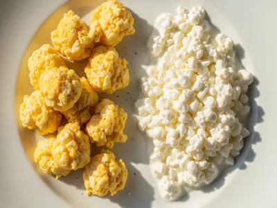 Scrambled eggs with cottage cheese