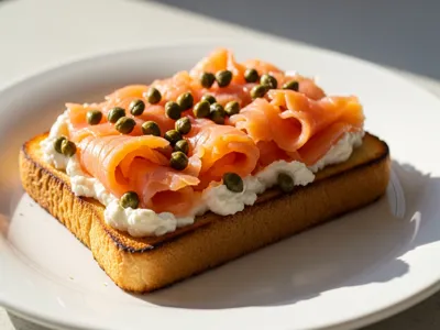 Smoked salmon on toast